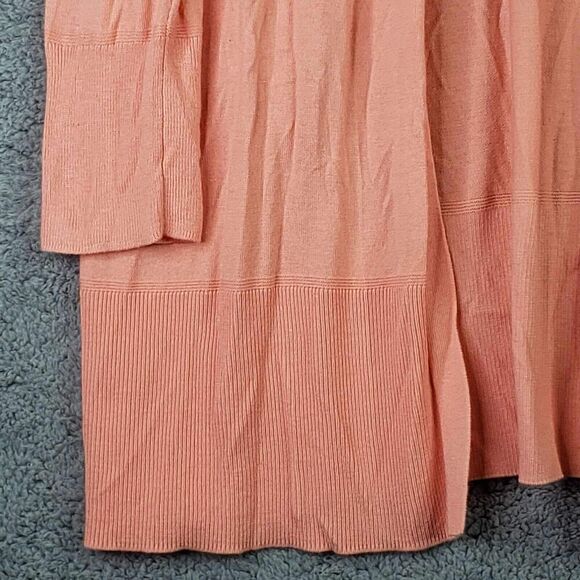 Talbots Cardigan Sweater Peachy Pink Womens Size L Large Long Open Front Cotton - Picture 4 of 10